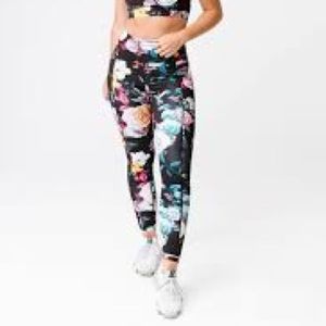ZYIA Floral Black Leggings